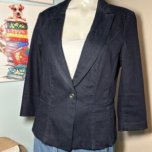 White House Black Market Dark Denim 3/4 sleeve blazer